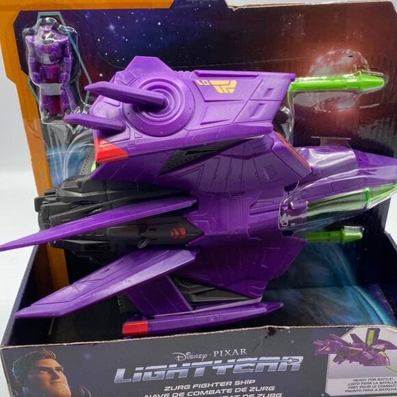 Disney Pixar Lightyear Hyperspeed Series Zurg Fighter Ship Zurg Figure Mattel - Picture 3 of 7